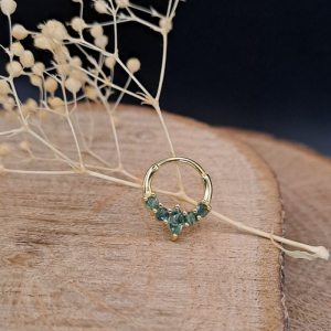 Aro circonitas verde musgo plata 925