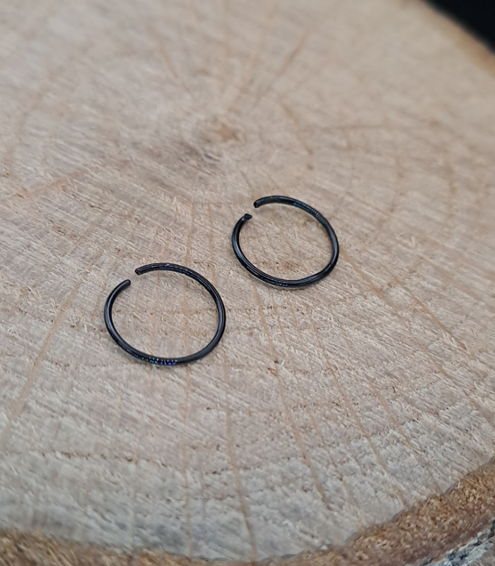 Aro negro plata 925 (nostril) - Imagen 2
