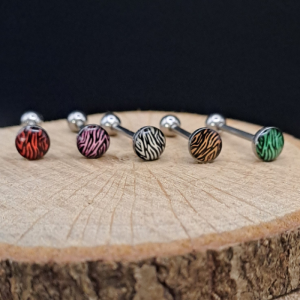Barbell lengua animal print cebra