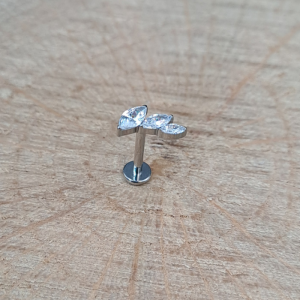 Labret - fantasía F136 titanio con circonitas