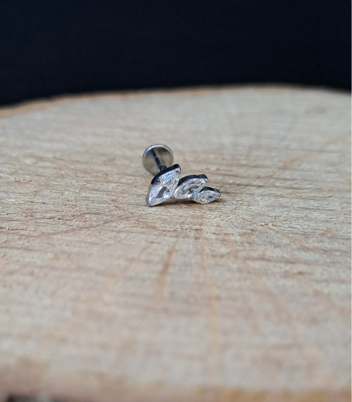Labret - fantasía F136 titanio con circonitas - Imagen 2